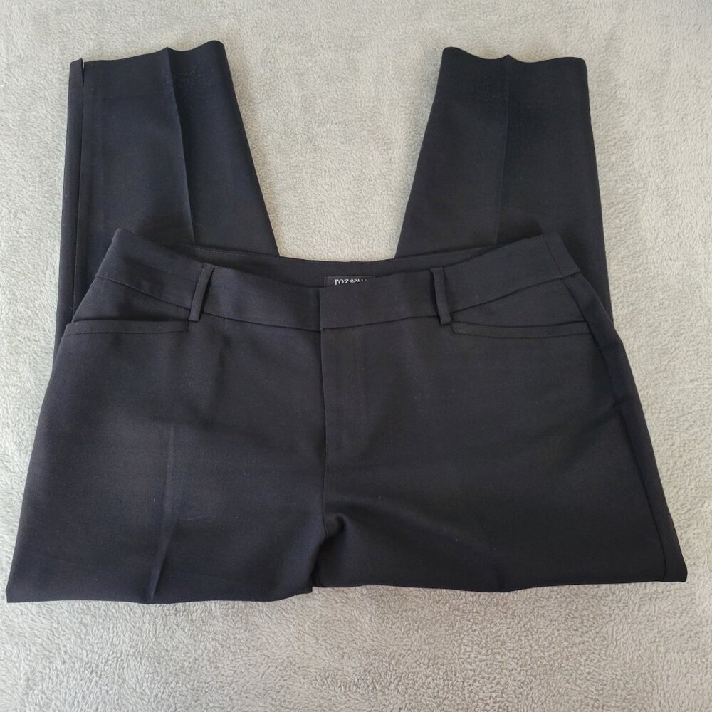 Roz & Ali Women's 16W Black Cropped Pants Cotton Blend Straight Leg BLA121E